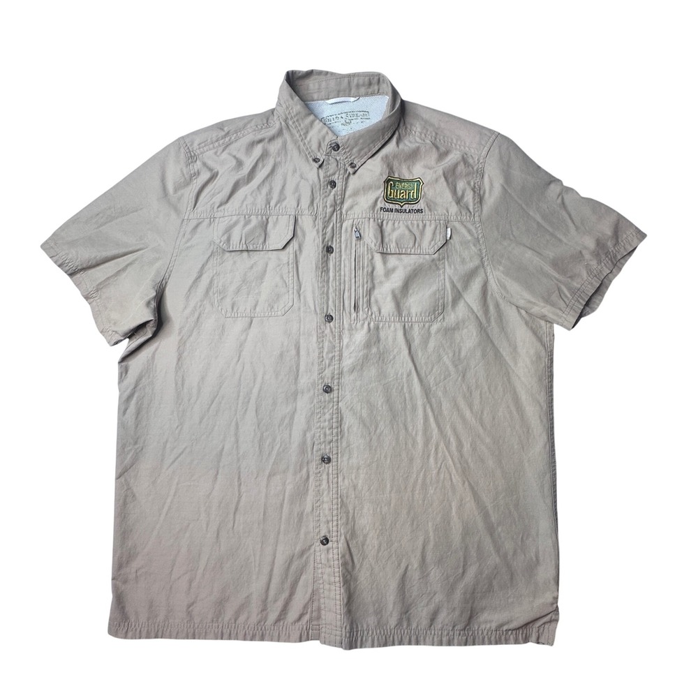 Field‎ & Stream Shirt Mens XL Tan Energy Guard S/S Fishing Workwear Ripstop
